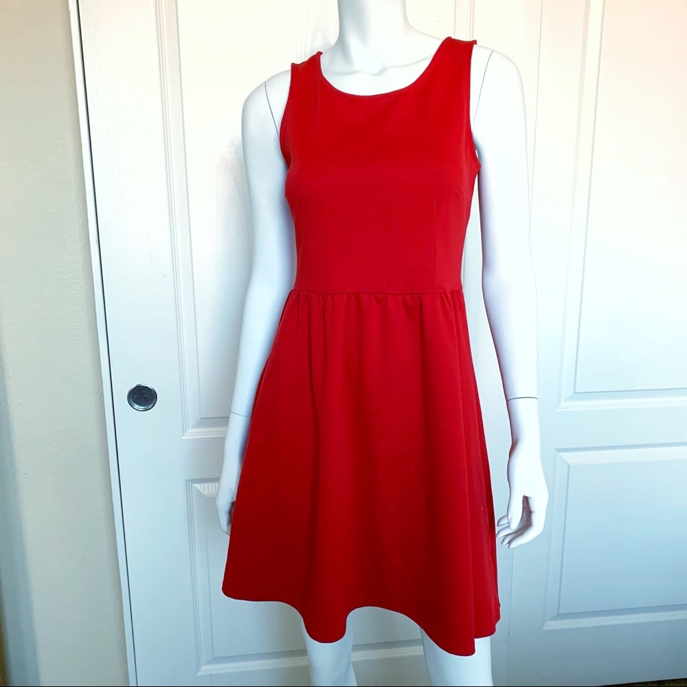 OLD NAVY Sleeveless Red A-line Zipper Back Dress